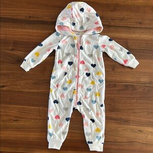 Carter's White Heart Print Kids Matching Set